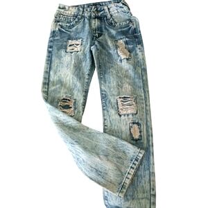 4/$15 Distressed Blue Boys Jeans Seven Souls Distressed Dress Up Denim